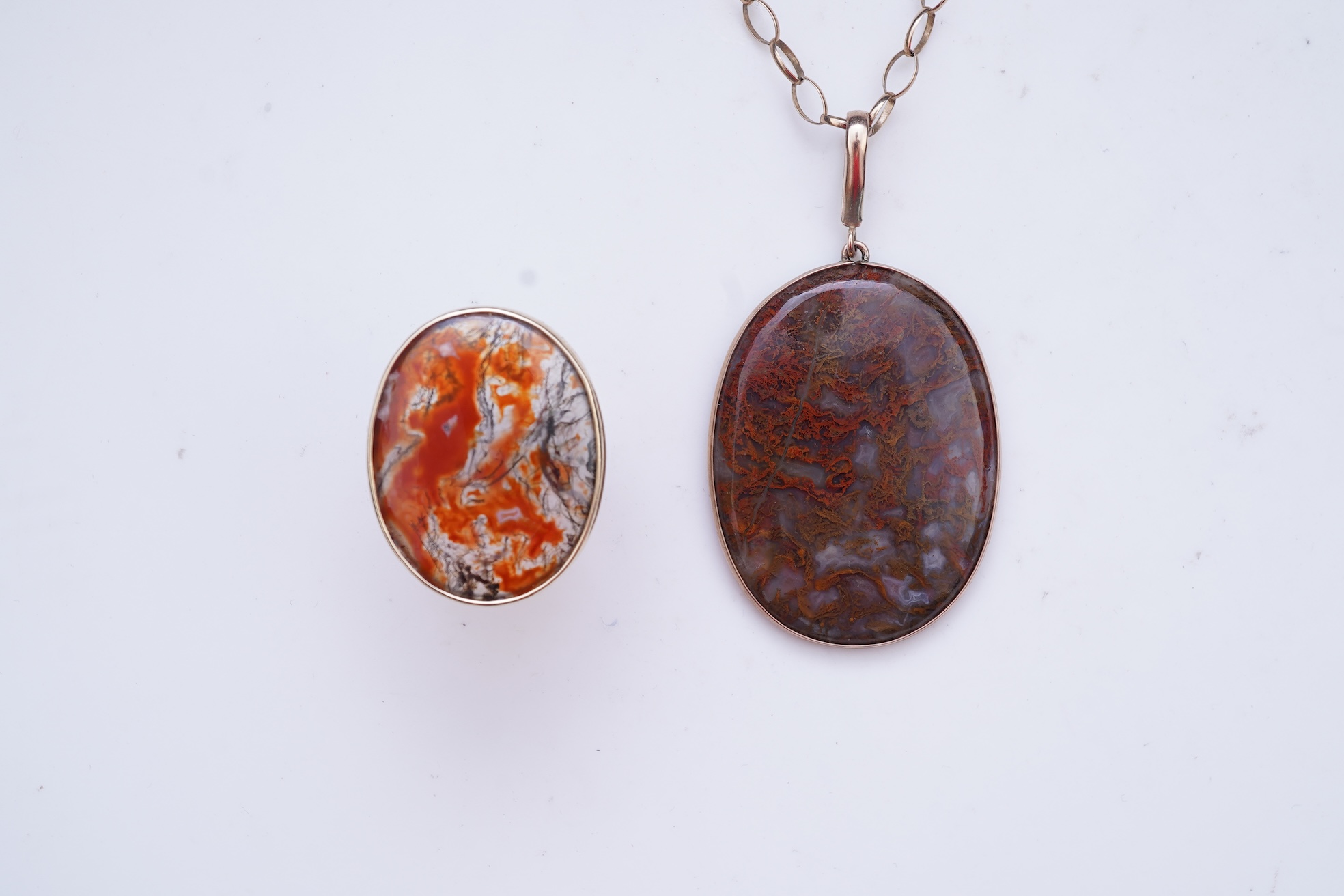A jasper ring and pendant